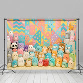 Aperturee - Aperturee Colorful Plush Dollhouse Birthday Cake Smash Backdrop